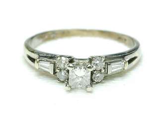   14k yellow Gold .25 pt princess Diamond Center Engagement ring ladies