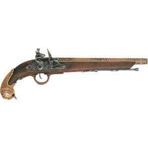  18th Century German Flintlock Pistol Brass Replica Sports 
