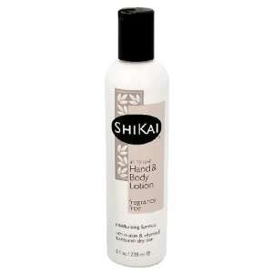  ShiKai Hand & Body Lotion, Fragrance Free, 8 Ounces 