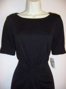 DONNA MORGAN Black Short Sleeve Ponte Knit Career/Versatile Dress 6 