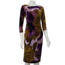 Eliza J Womens Purple Floral Jersey Dress  