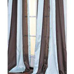 Blue and Coffee Striped 108 inch Sheer Curtain Panel  