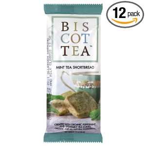 Biscottea Mint Tea Shortbread, Grab n Go, 1.4 Ounce (Pack of 12)