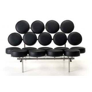  Marshmallow Othello Couch in Genuine Black Leather