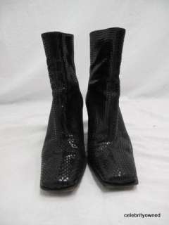 Stuart Weitzman Black Leather Embossed Boots 5 B  