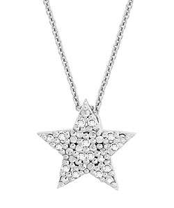 Sterling Silver 1/8ct TDW Diamond Star Necklace  