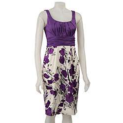 Jones New York Womens Purple Floral Dress  