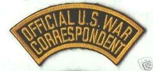 c0106 Official US War Correspondent Tab  