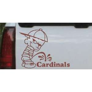 Pee On Cardinals Car Window Wall Laptop Decal Sticker    Brown 22in X 