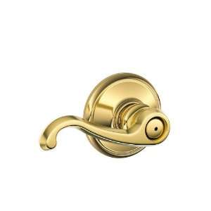  Schlage F40CLT605 F Series Polished Brass Privacy Leverset 
