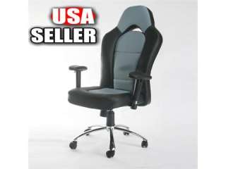 Grey High Back Executive Leather Ergonomic Office Chair  
