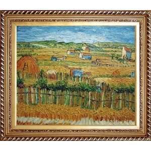  Harvest At La Crau With Montmajour, Van Gogh Oil Painting 