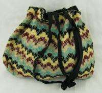 Vintage Draw String Cloth Handbag Purse Bag Mod Retro 1950s  