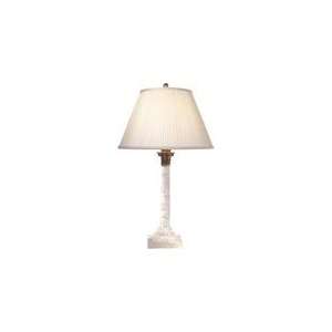  Chart House Column Table Lamp in Quartz with Silk Shade by 