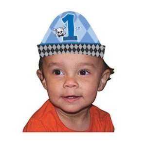  1st Birthday Party Boy First Rebel Paper Headbands (8ct 