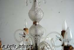 CHIC FRENCH 3 LIGHTS GLASS CHANDELIER. MUST SEE  