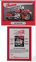 1941 41 INDIAN INLINE FOUR Motorcycle Trading CARD 1992  