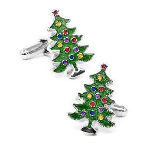  Decorated Christmas Tree Cufflinks Jewelry