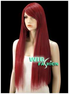 68 cm Cosplay Wig Long Straight Dark Red Hair Wigs MF80  