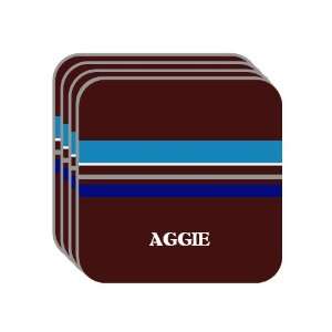   AGGIE Set of 4 Mini Mousepad Coasters (blue design) 