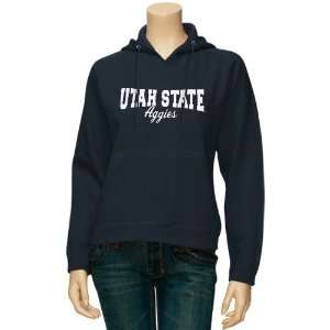 Utah State Aggies Ladies Navy Blue Pro Weave Hoody Sweatshirt  