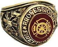 PROFESSIONAL FIREFIGHTER FIRE GOLD RUBY RING SIZE 8 9 10 11 12 13 