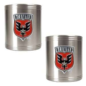  DC United MLS 2pc Stainless Steel Can Holder Set   Primary 