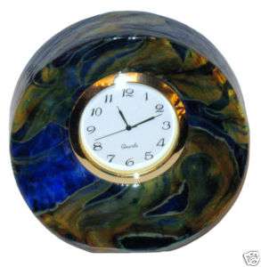 Swirl Round Glass Clock by Smyers Glass   Colorful Gift  