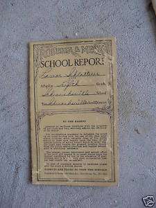 Unique 1900 5th Grade Report Card PA LOOK  