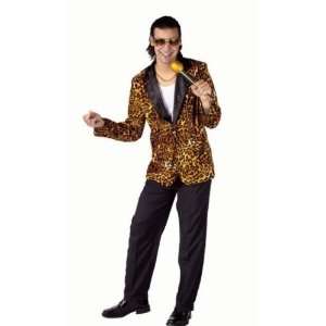  80s Leopard Print Pub Singer Mens Fancy Dress Costume 