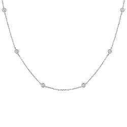   Gold 1/2ct TDW Diamond Station Necklace (G H, SI1 SI2)  