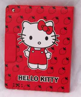 Hello Kitty leather case cover with stand for iPad2 red 4 accessory 