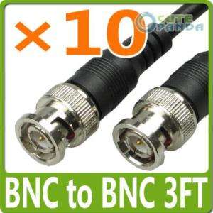 10x 3FT BNC to BNC CCTV Security RG59 Coaxial Cable New  