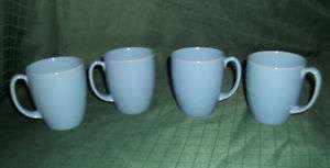 Corelle Country Cottage Pastel Blue Stoneware Mugs (4)  