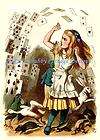 Alice In Wonderland Yellow Dress Crazy Flying Card Fabric Block 5x7