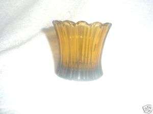 Amber Glass Toothpick Holder or Candle Cup  