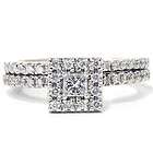 PRINCESS CUT PERIDOT DIAMOND MATCHING ENGAGEMENT WEDDING RING SET 14k 