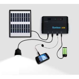  Sunbox Solar USB Charging Kit and LED Light Patio, Lawn 