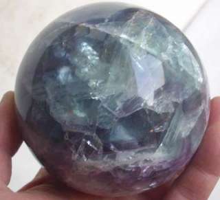 Natural Green Blue Purple Rainbow Fluorite Crystal Spheres Polished 