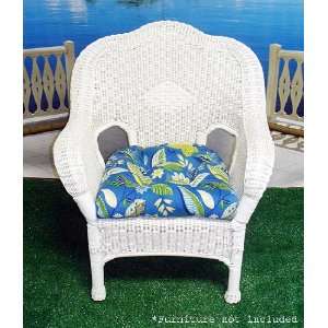   Patio Chair Cushion   Blue Hawaiian Floral Patio, Lawn & Garden