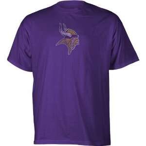  Minnesota Vikings Faded Logo T Shirt (Purple) Sports 