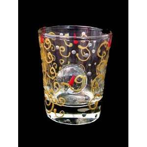 Celebration Design   Hand Painted   Collectible Shot Glass   2 oz 