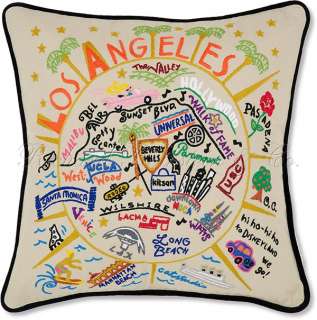 Los Angeles Decorative Embroidered Throw Pillow. 