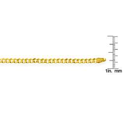 14k Yellow Gold 24 inch Open Concave Curb Link Necklace   