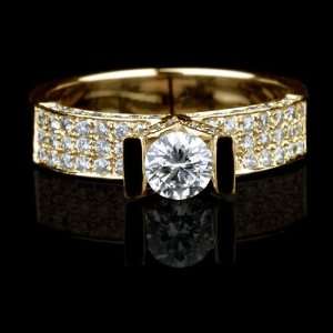  Holyland 2 CT VS REAL DIAMOND SOLITARE ACCENTS RING 14K Y 