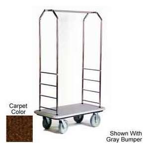 Easy Mover Bellman Cart Stainless, Brown Carpet, Black Bumper, 8 Gray 