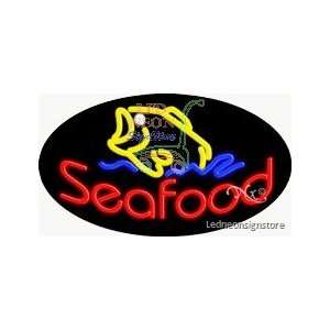 Seafood Neon Sign 17 inch tall x 30 inch wide x 3.50 inch wide x 3.5 