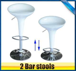   of 2 Adjustable Swivel Bar Stools Barstool Pub counter Chair gas lift