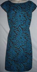Signature By Robbie Bee Dress Sz 16 Blue Brown $138 NEW  
