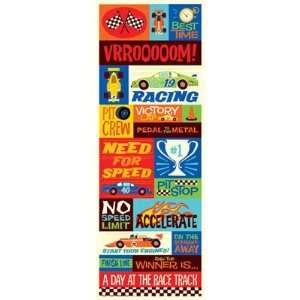   Message Scrapbook Sticker Racing Boys Will Be Boys Collection ST 2291